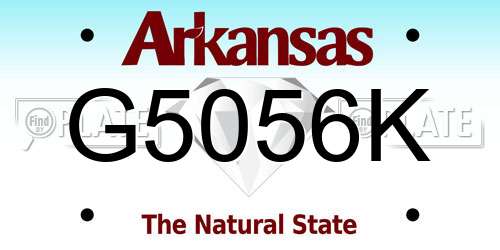 G5056K Arkansas License Plate