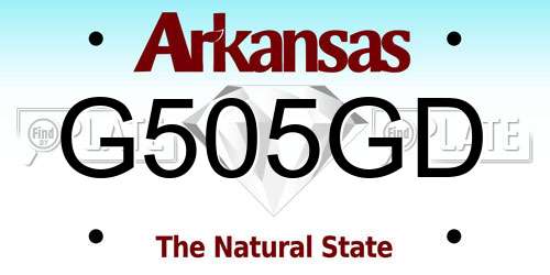 G505GD Arkansas License Plate