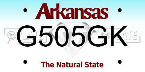 G505GK Arkansas License Plate