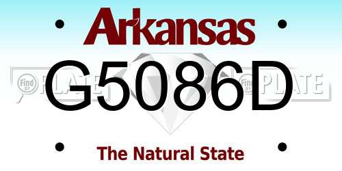 G5086D Arkansas License Plate