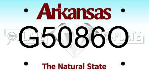 G5086O Arkansas License Plate