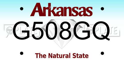 G508GQ Arkansas License Plate
