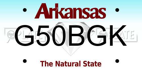 G50BGK Arkansas License Plate