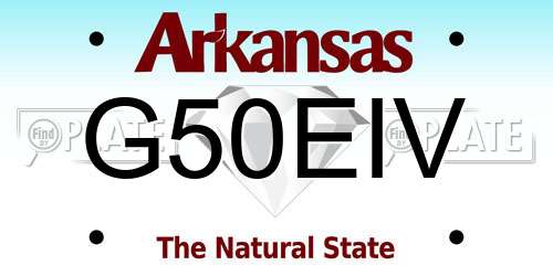 G50EIV Arkansas License Plate