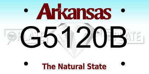 G5120B Arkansas License Plate