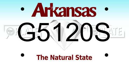 G5120S Arkansas License Plate