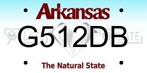 G512DB Arkansas License Plate