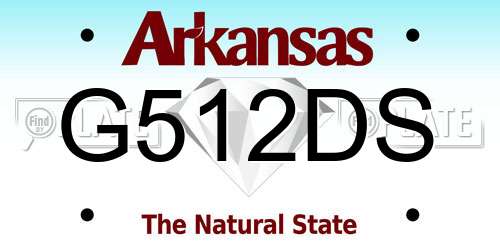 G512DS Arkansas License Plate