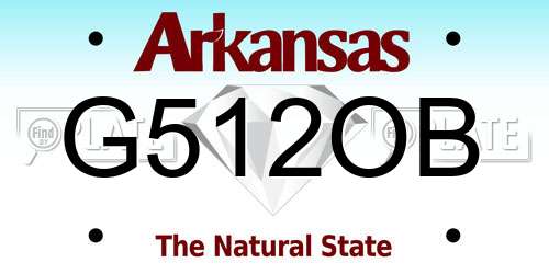 G512OB Arkansas License Plate