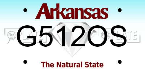 G512OS Arkansas License Plate