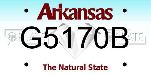 G5170B Arkansas License Plate