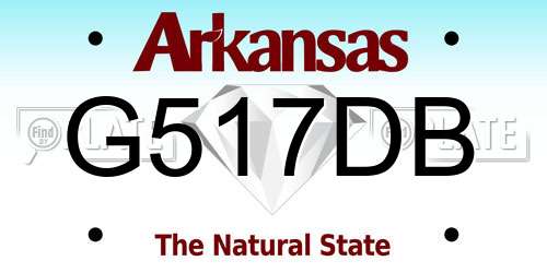 G517DB Arkansas License Plate