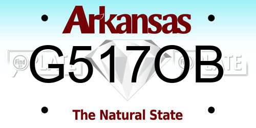 G517OB Arkansas License Plate