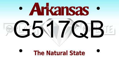 G517QB Arkansas License Plate