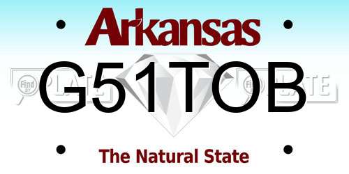 G51TOB Arkansas License Plate