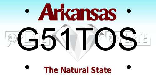 G51TOS Arkansas License Plate