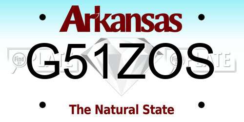 G51ZOS Arkansas License Plate