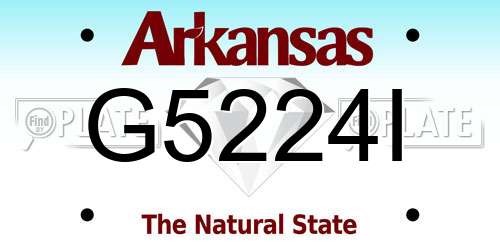 G5224I Arkansas License Plate