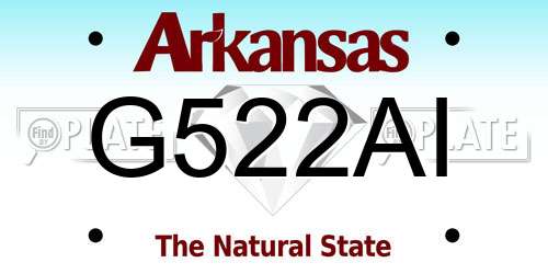 G522AI Arkansas License Plate