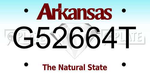 G52664T Arkansas License Plate
