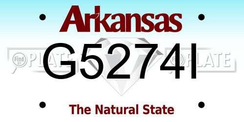 G5274I Arkansas License Plate