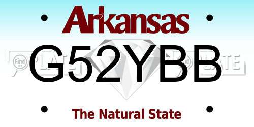 G52YBB Arkansas License Plate