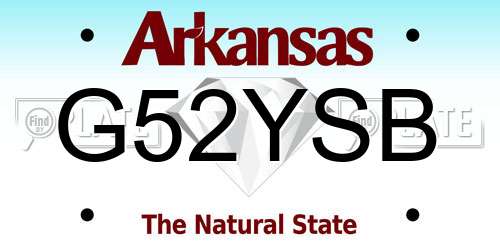 G52YSB Arkansas License Plate