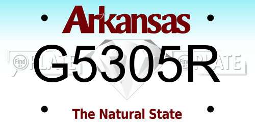 G5305R Arkansas License Plate