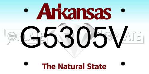 G5305V Arkansas License Plate