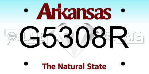 G5308R Arkansas License Plate