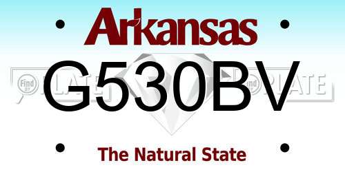 G530BV Arkansas License Plate