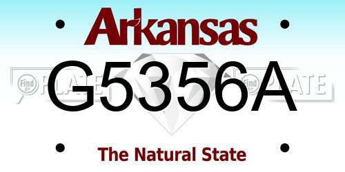 G5356A Arkansas License Plate