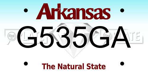 G535GA Arkansas License Plate