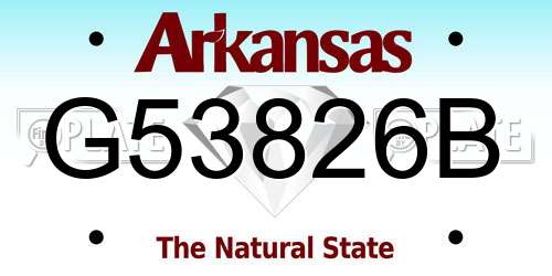 G53826B Arkansas License Plate
