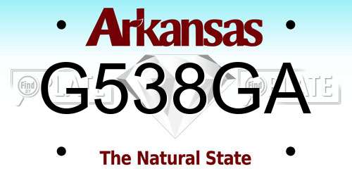 G538GA Arkansas License Plate