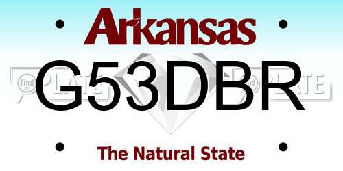 G53DBR Arkansas License Plate