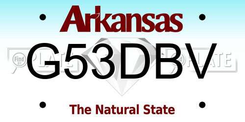 G53DBV Arkansas License Plate