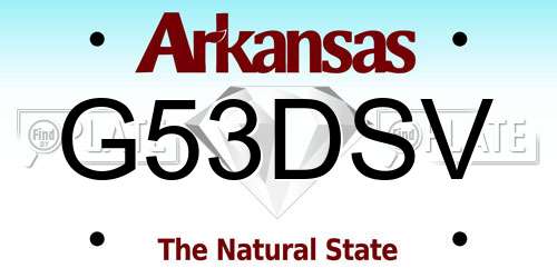 G53DSV Arkansas License Plate