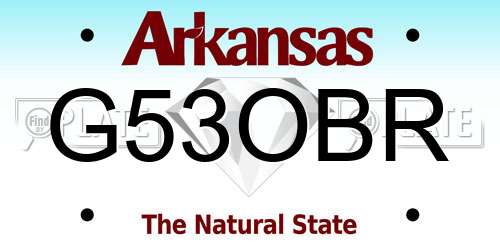 G53OBR Arkansas License Plate