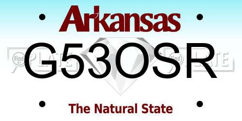 G53OSR Arkansas License Plate