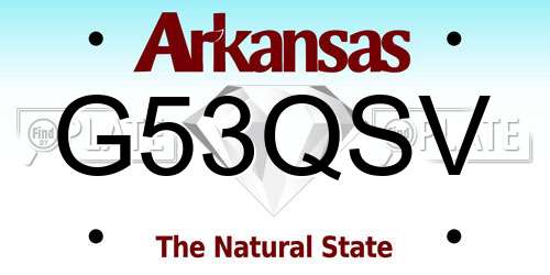 G53QSV Arkansas License Plate
