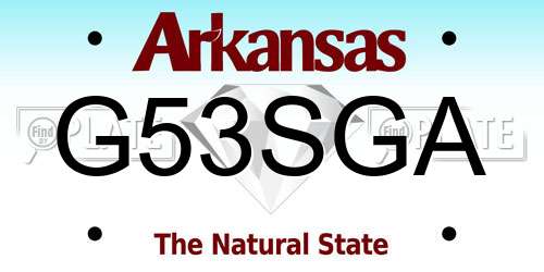 G53SGA Arkansas License Plate