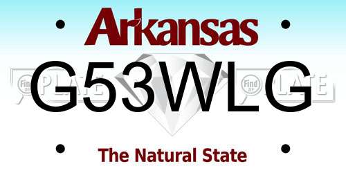 G53WLG Arkansas License Plate