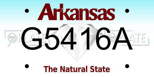 G5416A Arkansas License Plate