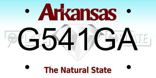 G541GA Arkansas License Plate
