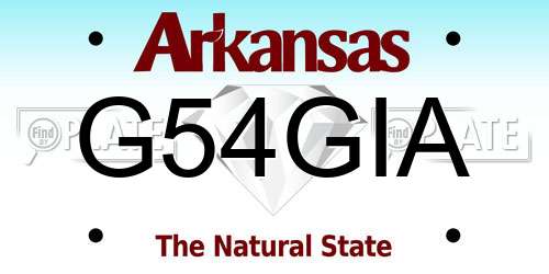 G54GIA Arkansas License Plate