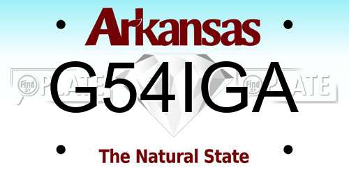 G54IGA Arkansas License Plate