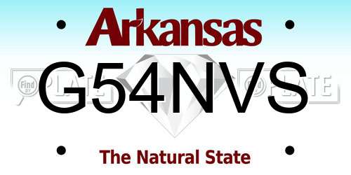 G54NVS Arkansas License Plate