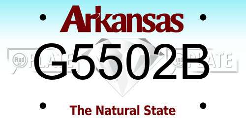 G5502B Arkansas License Plate