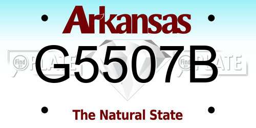 G5507B Arkansas License Plate